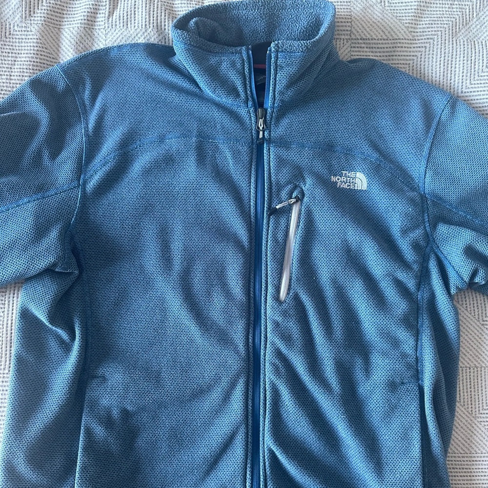 Blue North Face full zip fleece jacket